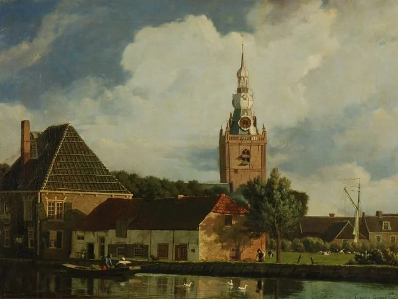 1797-Cornelis Ouboter van der Grient - Chiesa e rimessa dei traghetti di Overschie